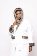 Ombre Faux Fur Hoodie Robe The Big Pajama Party